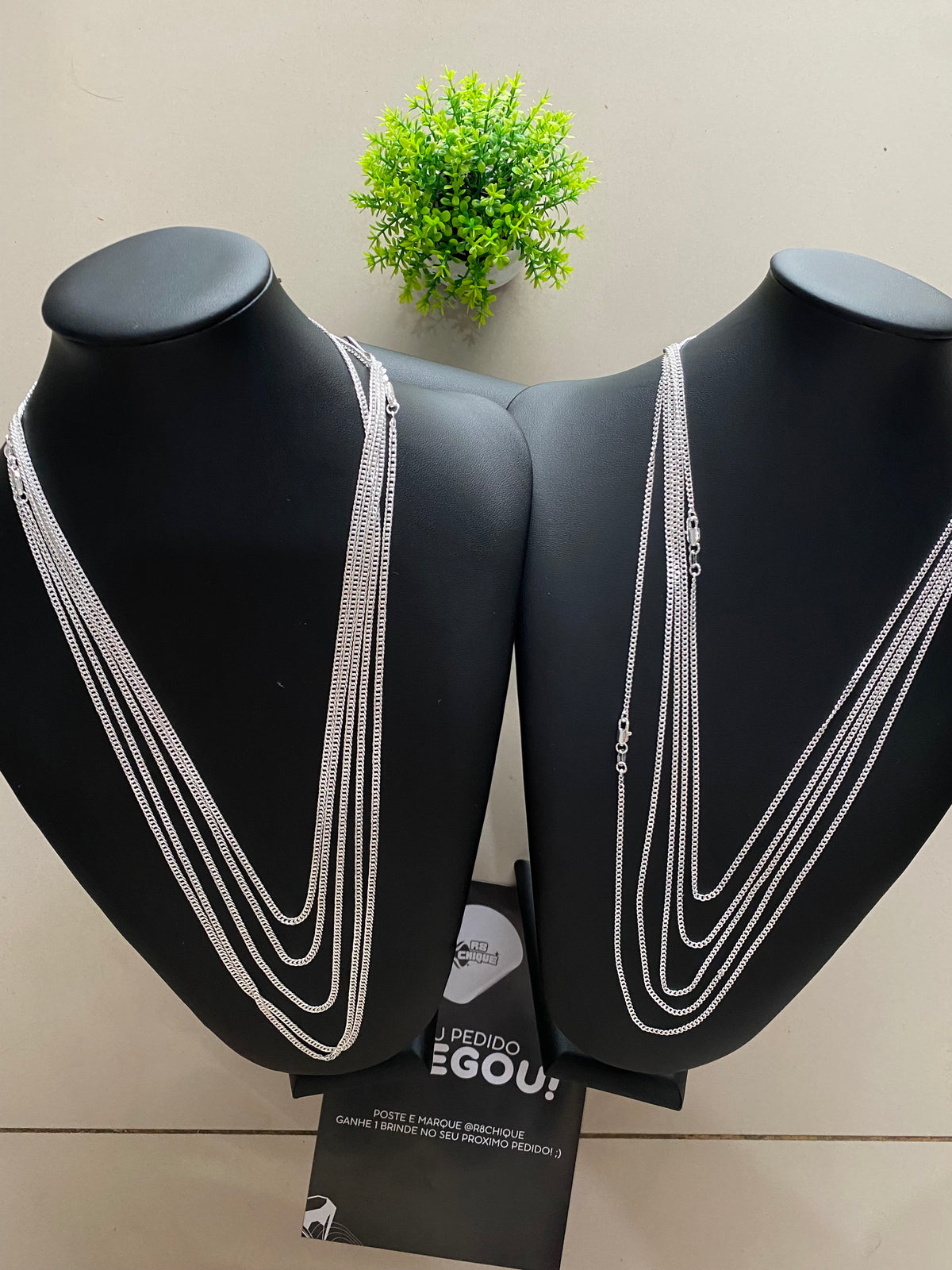 Kit Revenda | 10 Corrente de 2MM / 70CM (Kit 1)