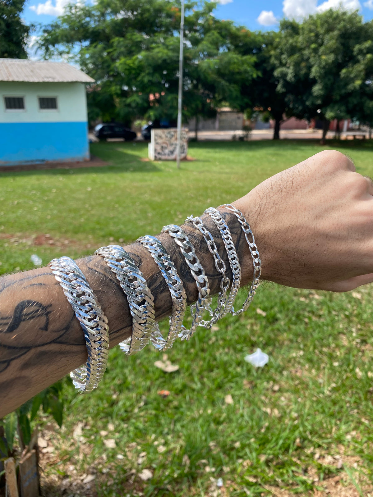 Kit Revenda | 7 Pulseiras / 1 de 20MM: EloDuplo / 1 de 15MM: Elotriplo / 1 de 10MM: EloDuplo / 1 de 10MM: 1x1 / 3 de 8MM: 3x1 / Elo / Cartie (Kit 60)