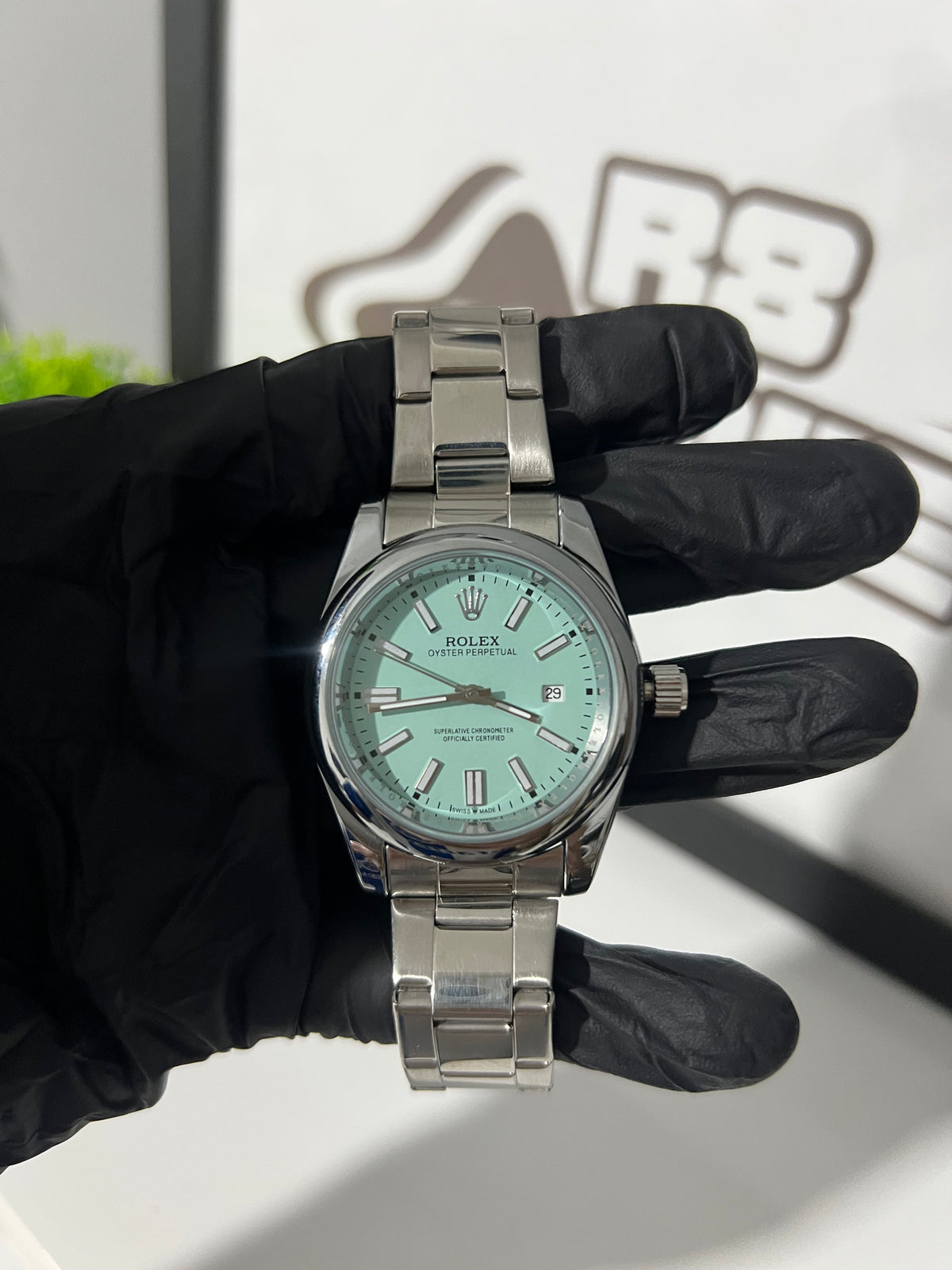 Relógio Rolex azul ciano - Linha Premium