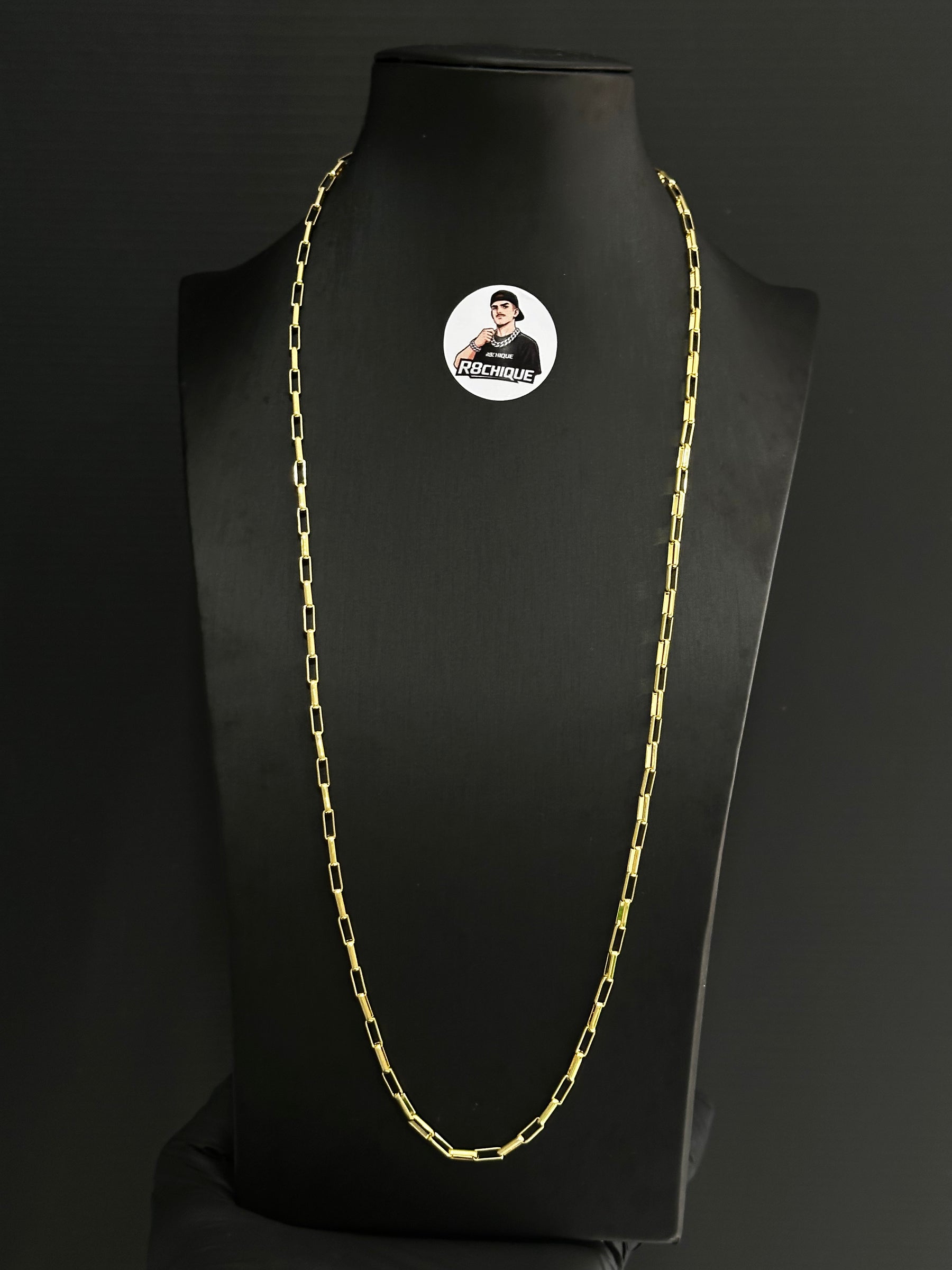 Corrente 3MM Tijolinho - Ouro 18K Banhada