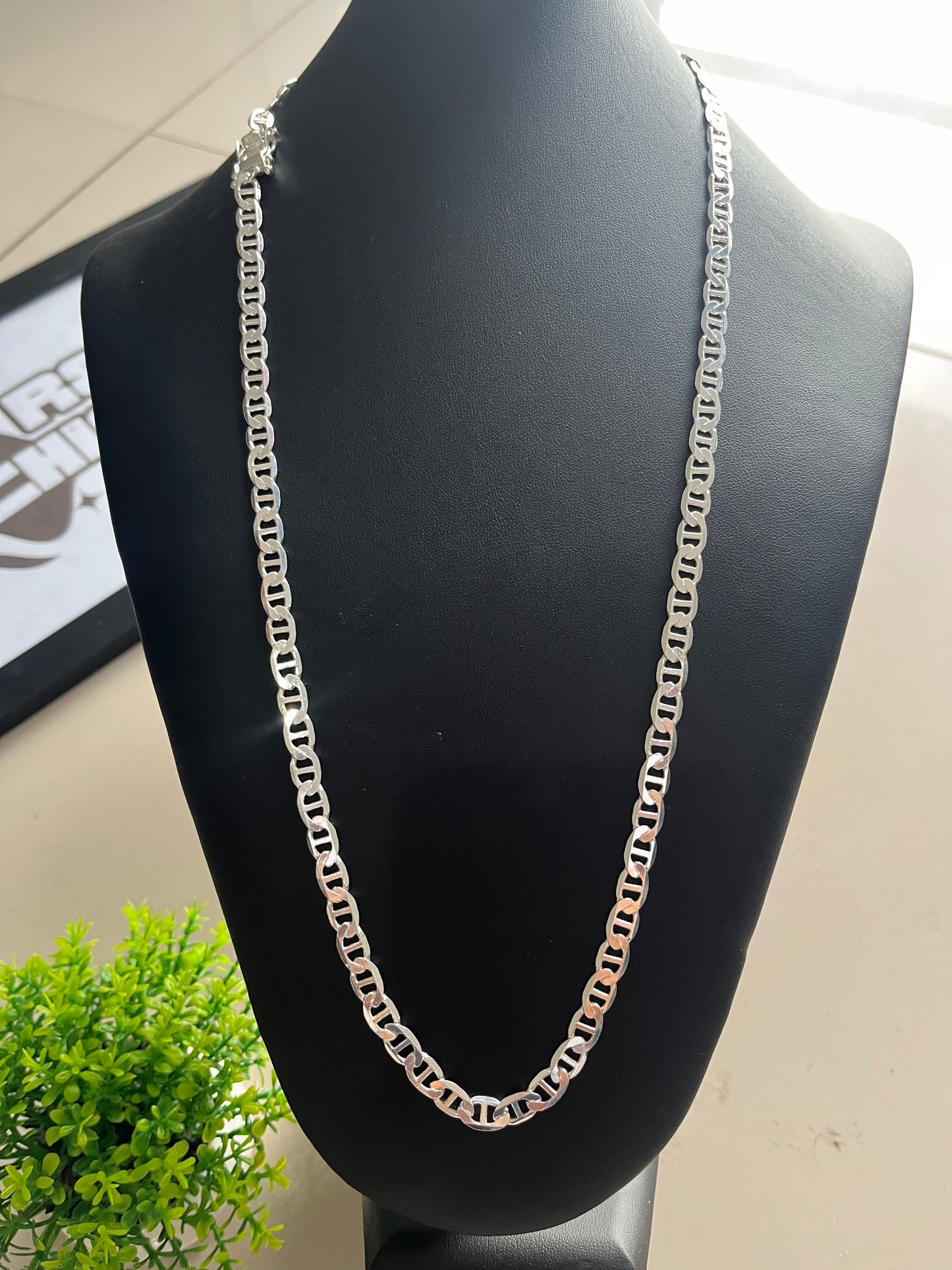 Corrente Piastrine - 8MM/70CM Prata Mista