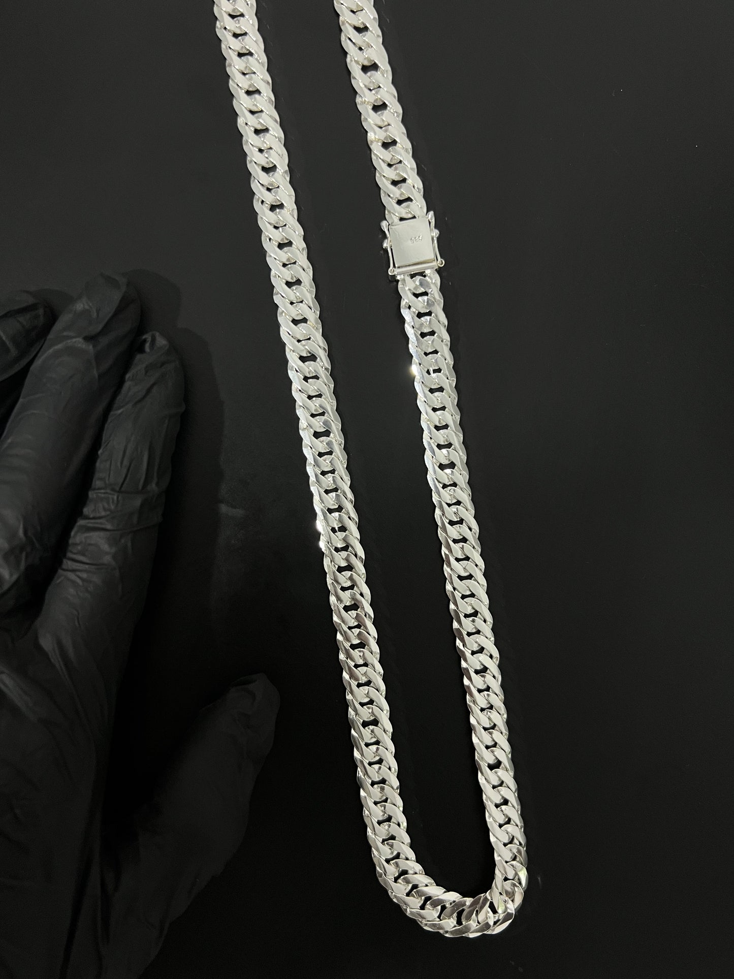 Corrente Eloduplo - 12MM/70CM Prata Mista (ITALIANA)