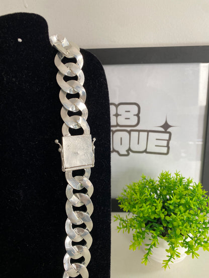Corrente 1x1 - 25MM/70CM Prata Mista