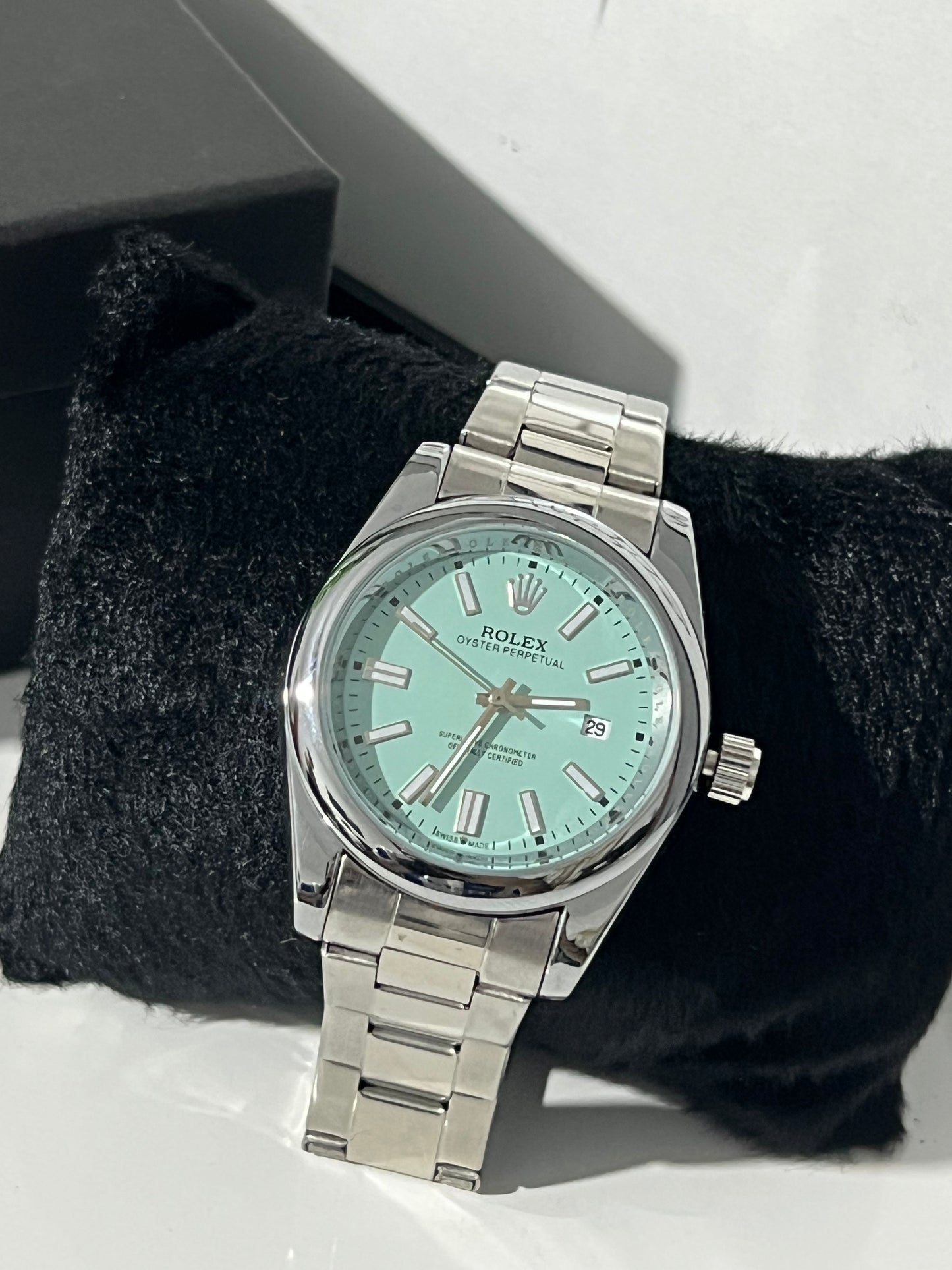 Relógio Rolex azul ciano - Linha Premium