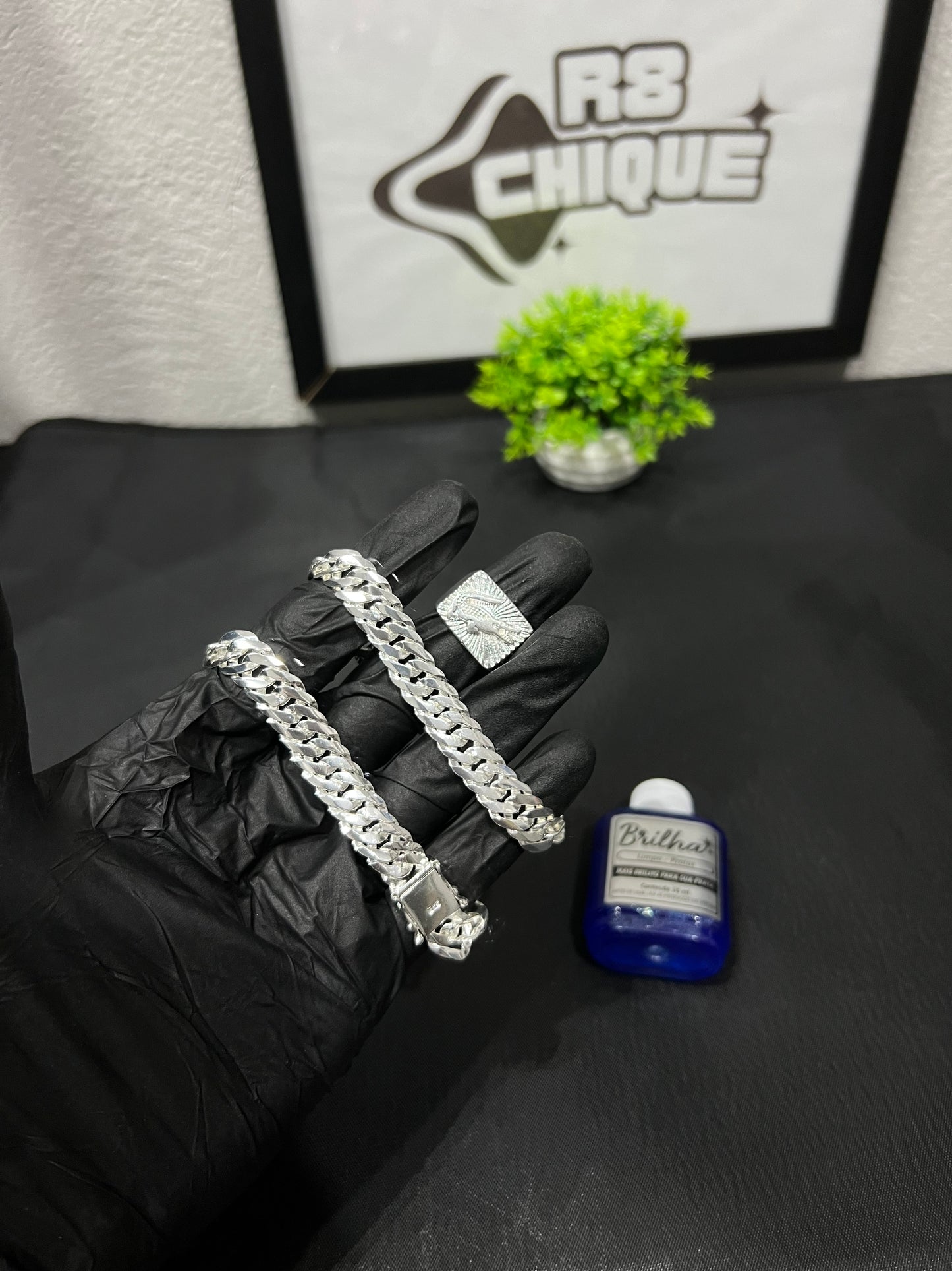 Kit Promocional | 2 Pulseiras 12MM: EloDuplo + 1 Limpa Pratas ( 1 Dedeira Brinde)