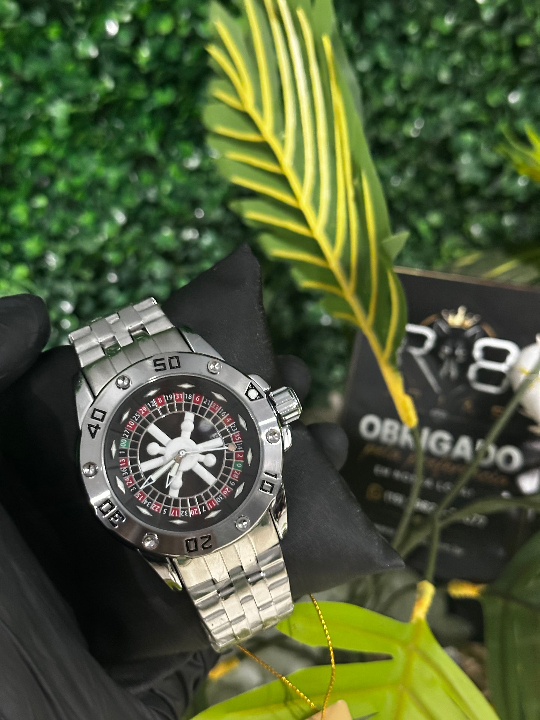 Relógio Roleta Prateado - Linha Premium