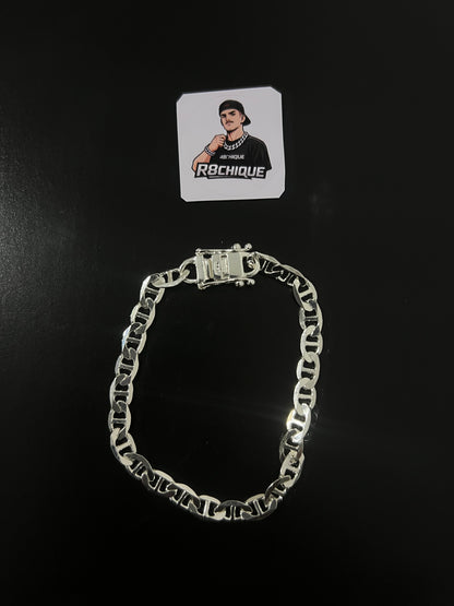 Pulseira Piastrine - 8MM Prata Mista