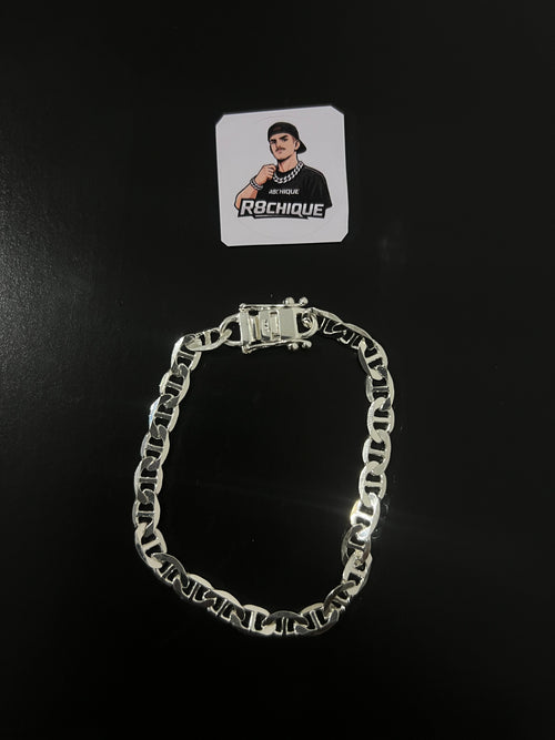 Pulseira Piastrine - 8MM Prata Mista
