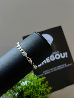 Pulseira 1x1 - 8MM Prata Mista