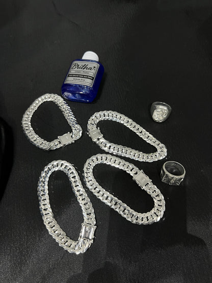 Kit Promocional | 2 Pulseiras 12MM: EloDuplo + 1 Limpa Pratas ( 1 Dedeira Brinde)
