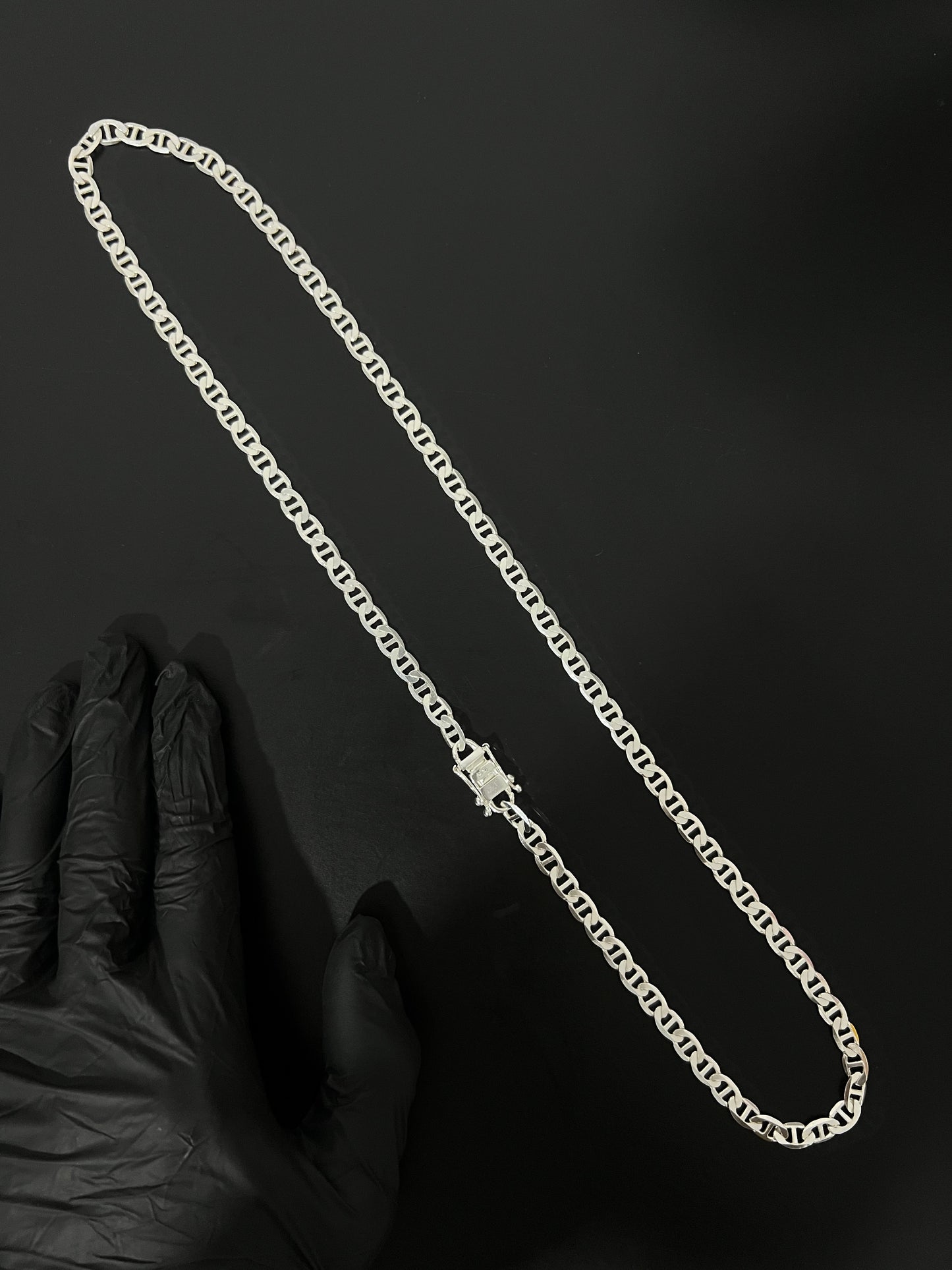 Corrente Piastrine - 8MM/70CM Prata Mista