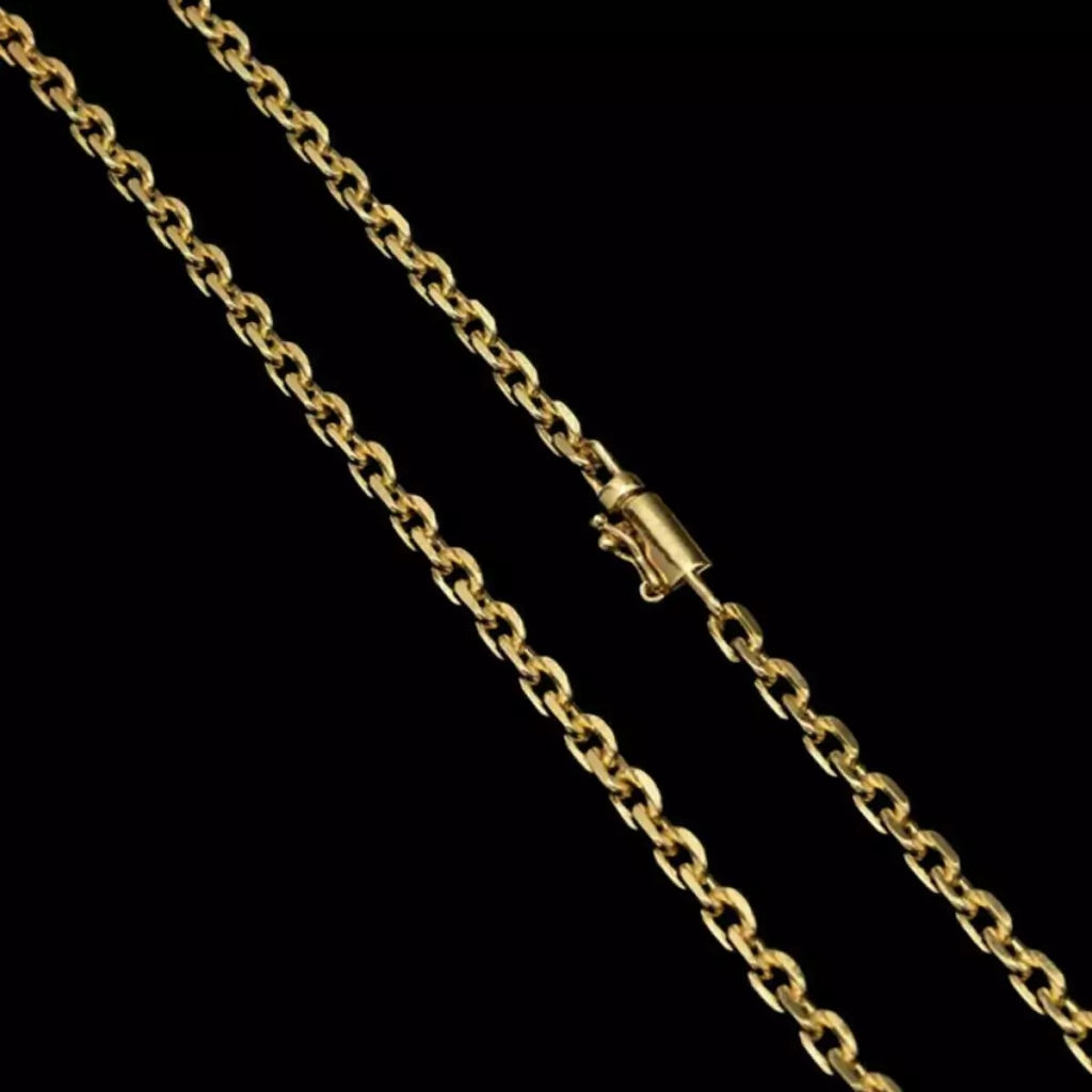 Corrente Cadeado 4mm Banhado a Ouro 18k | Fecho Canhão