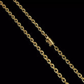 Corrente Cadeado 4mm Banhado a Ouro 18k | Fecho Canhão