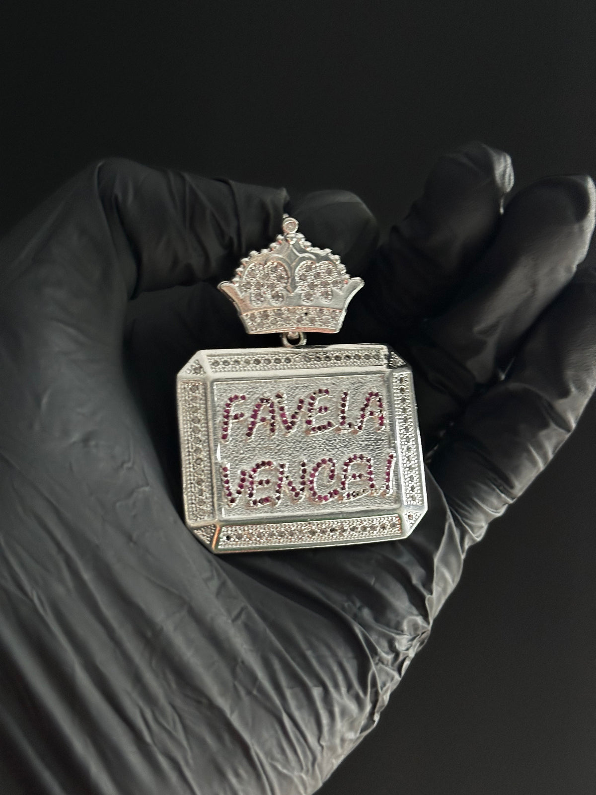 Pingente Favela Venceu - Prata Mista