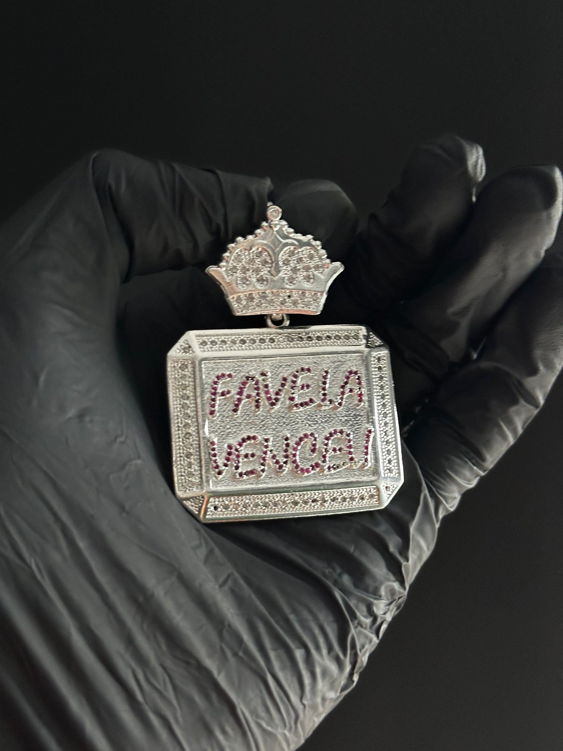Pingente Favela Venceu - Prata Mista