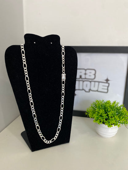 Corrente 3x1 - 8MM/70CM Prata Mista