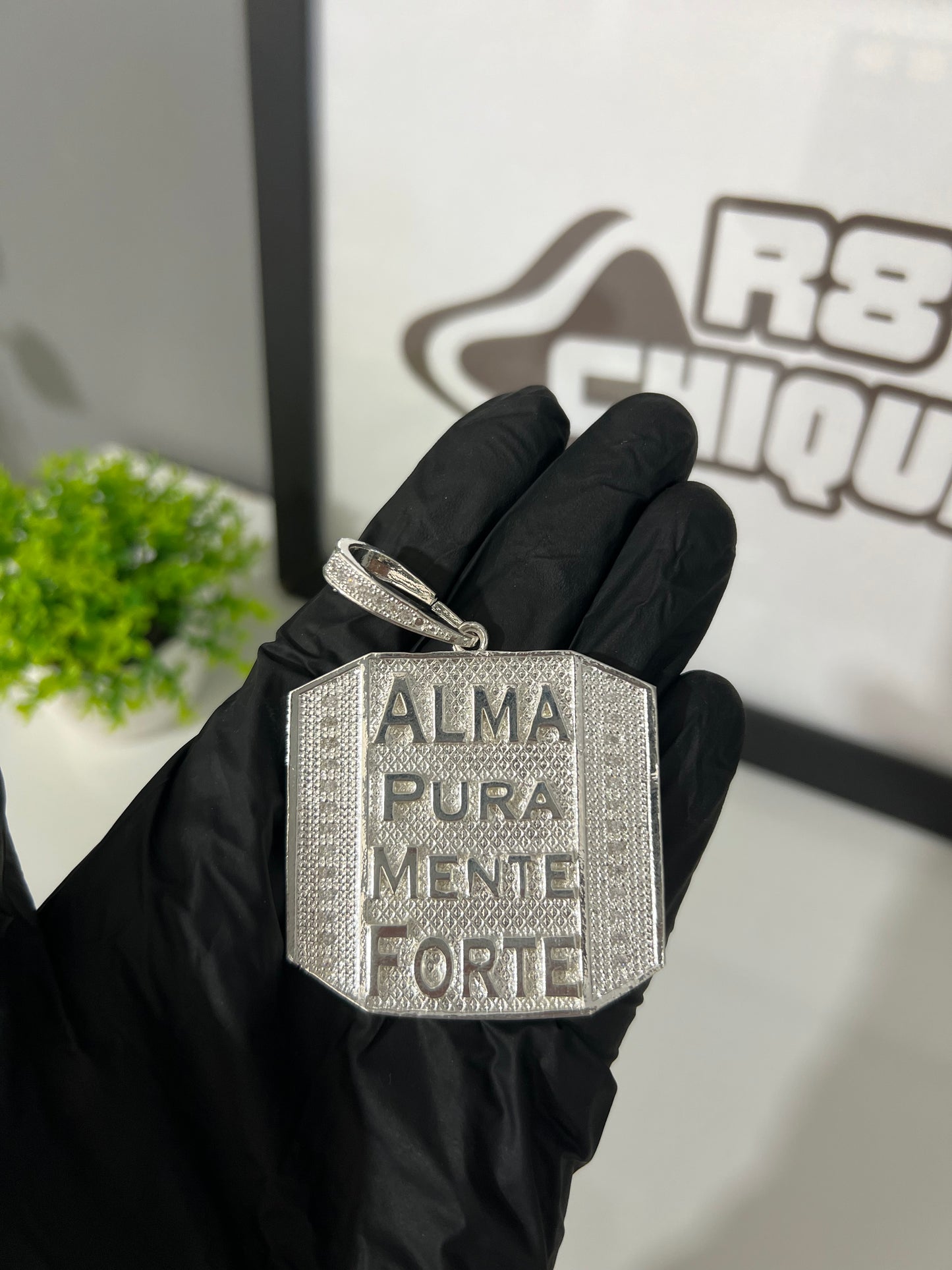 Pingente Prata Mista - Alma Pura Mente Forte (7)