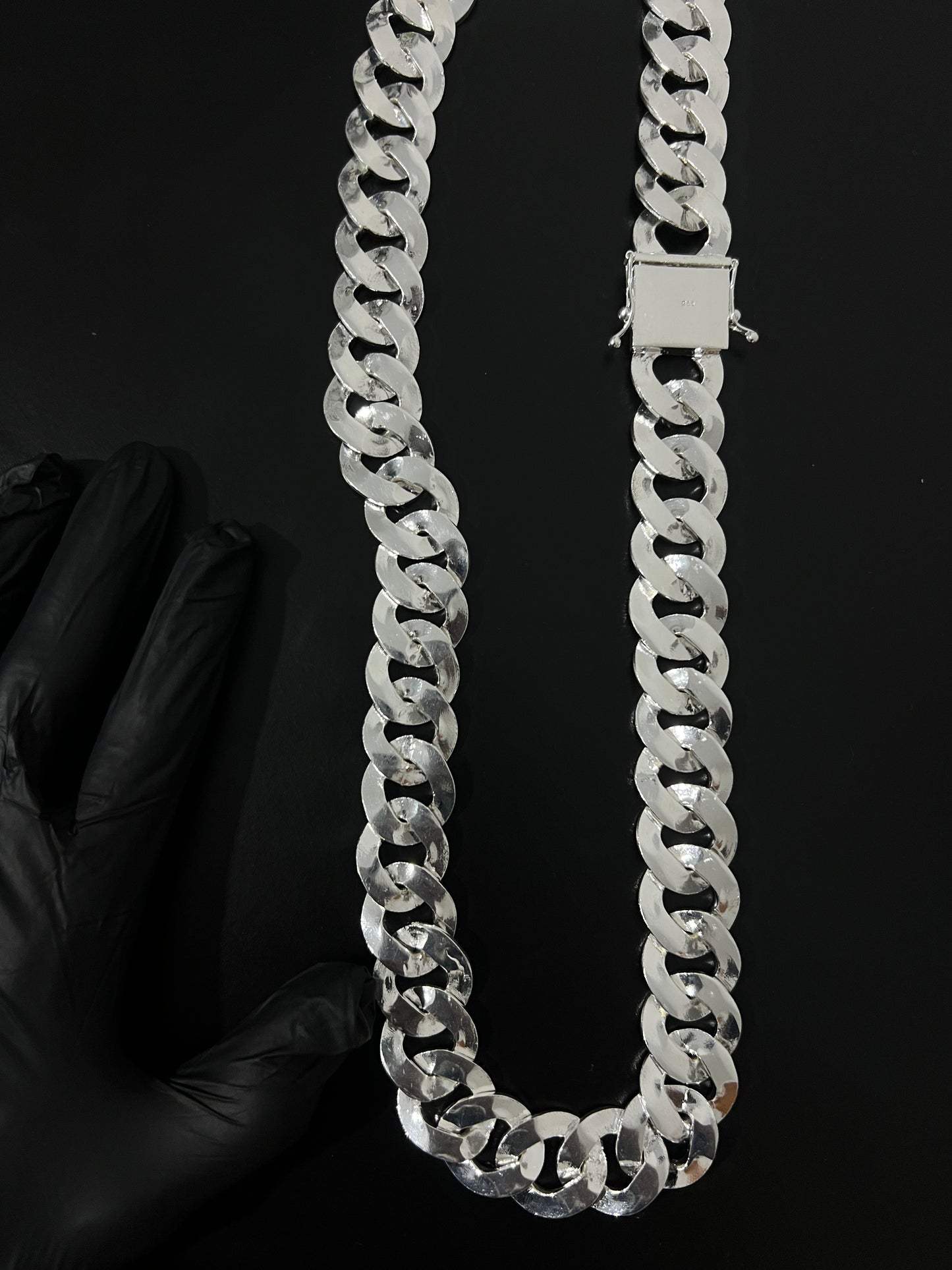 Corrente 1x1 - 25MM/70CM Prata Mista