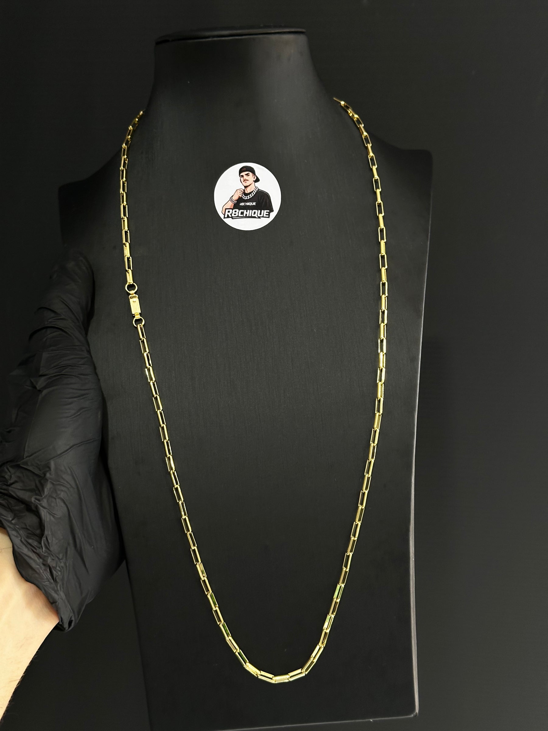 Corrente 3MM Tijolinho - Ouro 18K Banhada