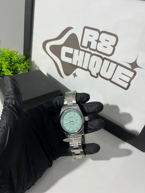 Relógio Rolex azul ciano - Linha Premium