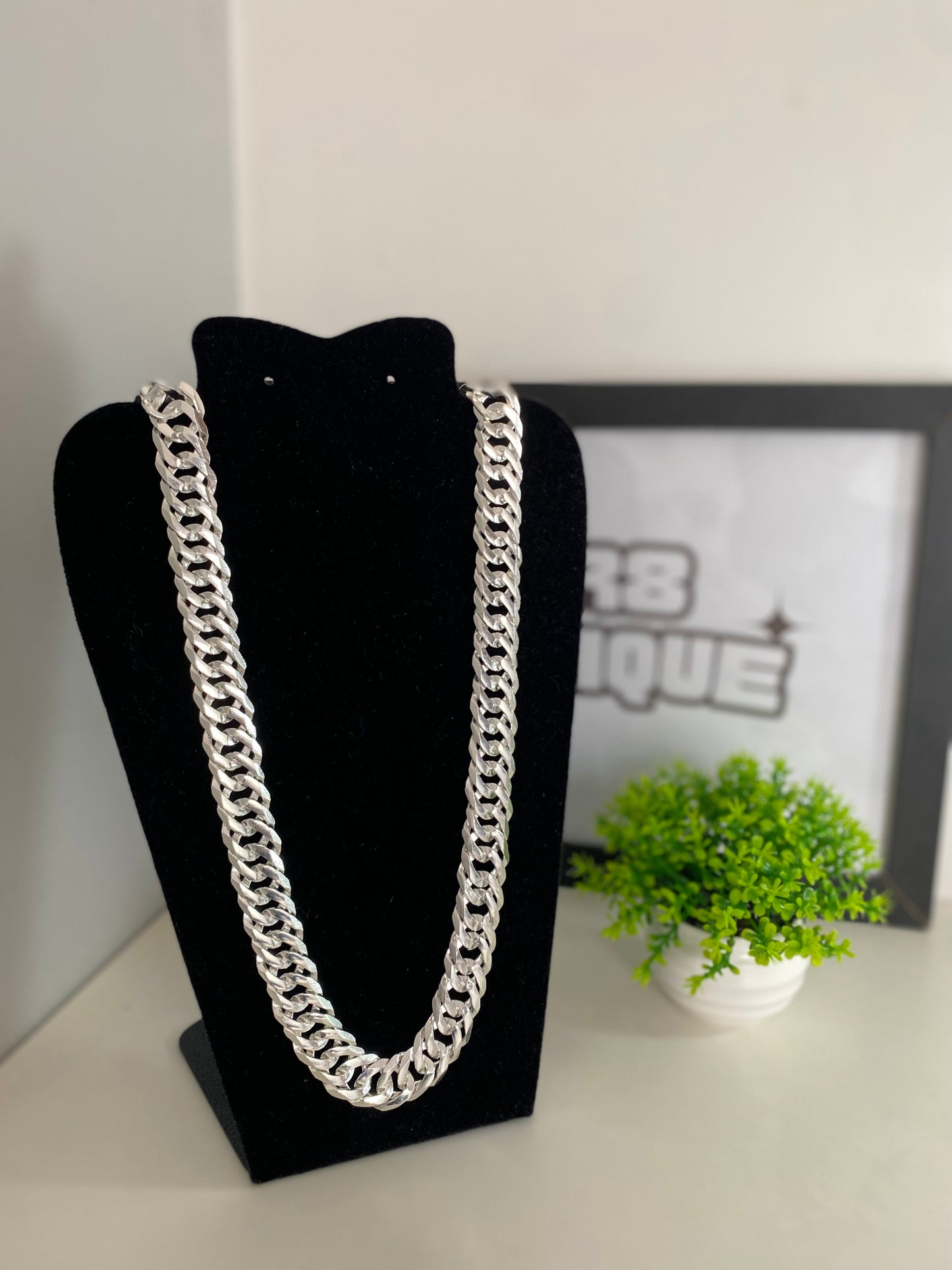 Corrente EloDuplo- 20MM/70CM Prata Mista