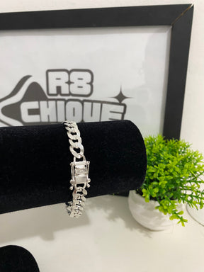 Pulseira Prata 1x1 Laminada - 9MM