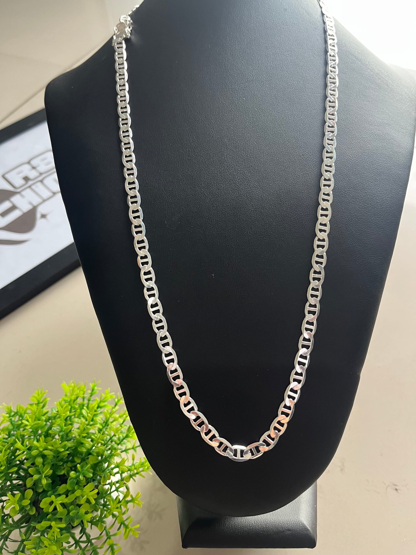 Corrente Piastrine - 8MM/70CM Prata Mista