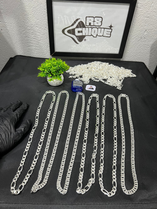 Kit Revenda | 6 Correntes 10MM: 3 de EloDuplo / 3 de 3x1 + 1 Limpa Pratas (Brinde) Kit (141)