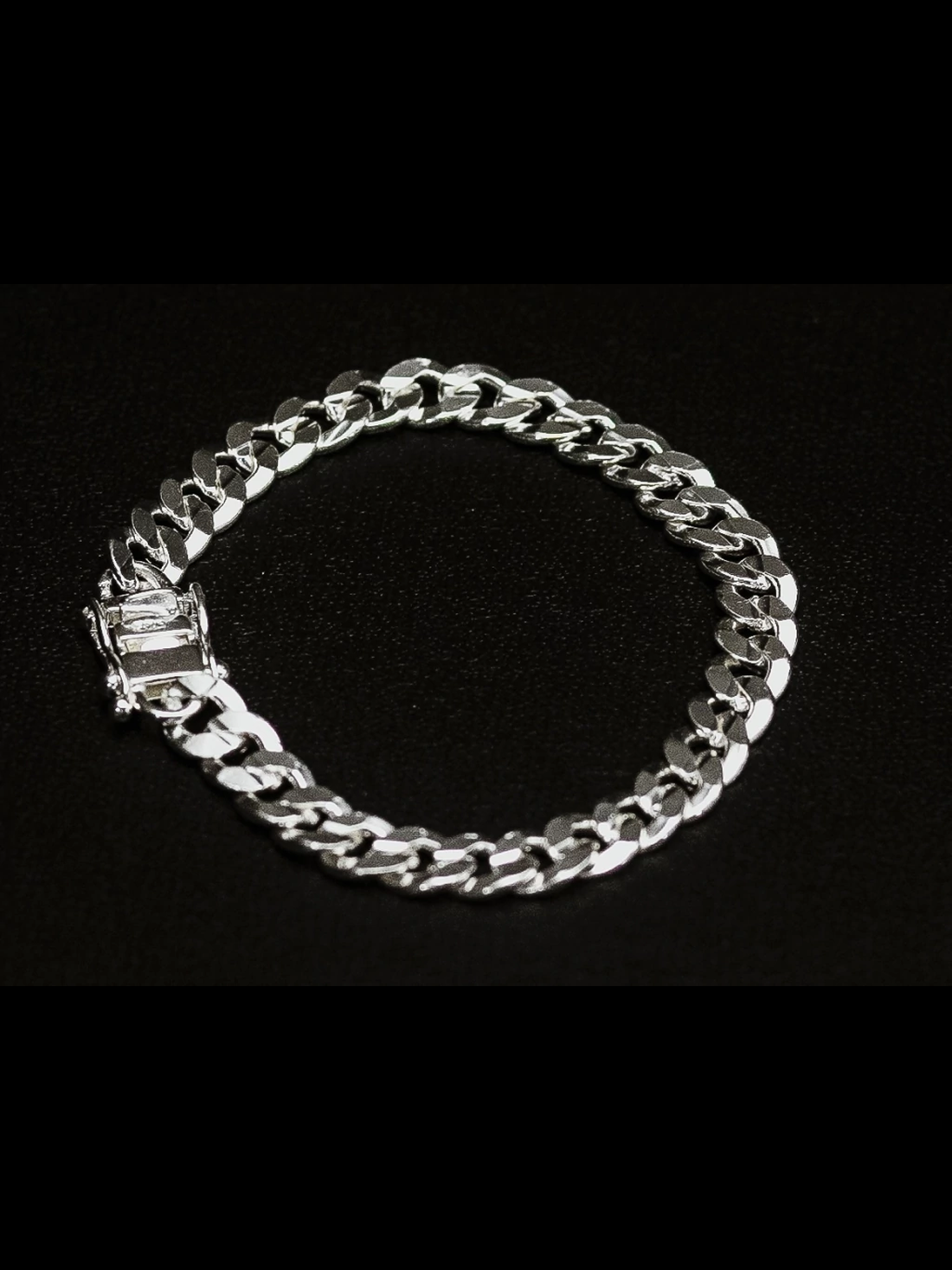 Pulseira Prata 1x1 Laminada - 9MM