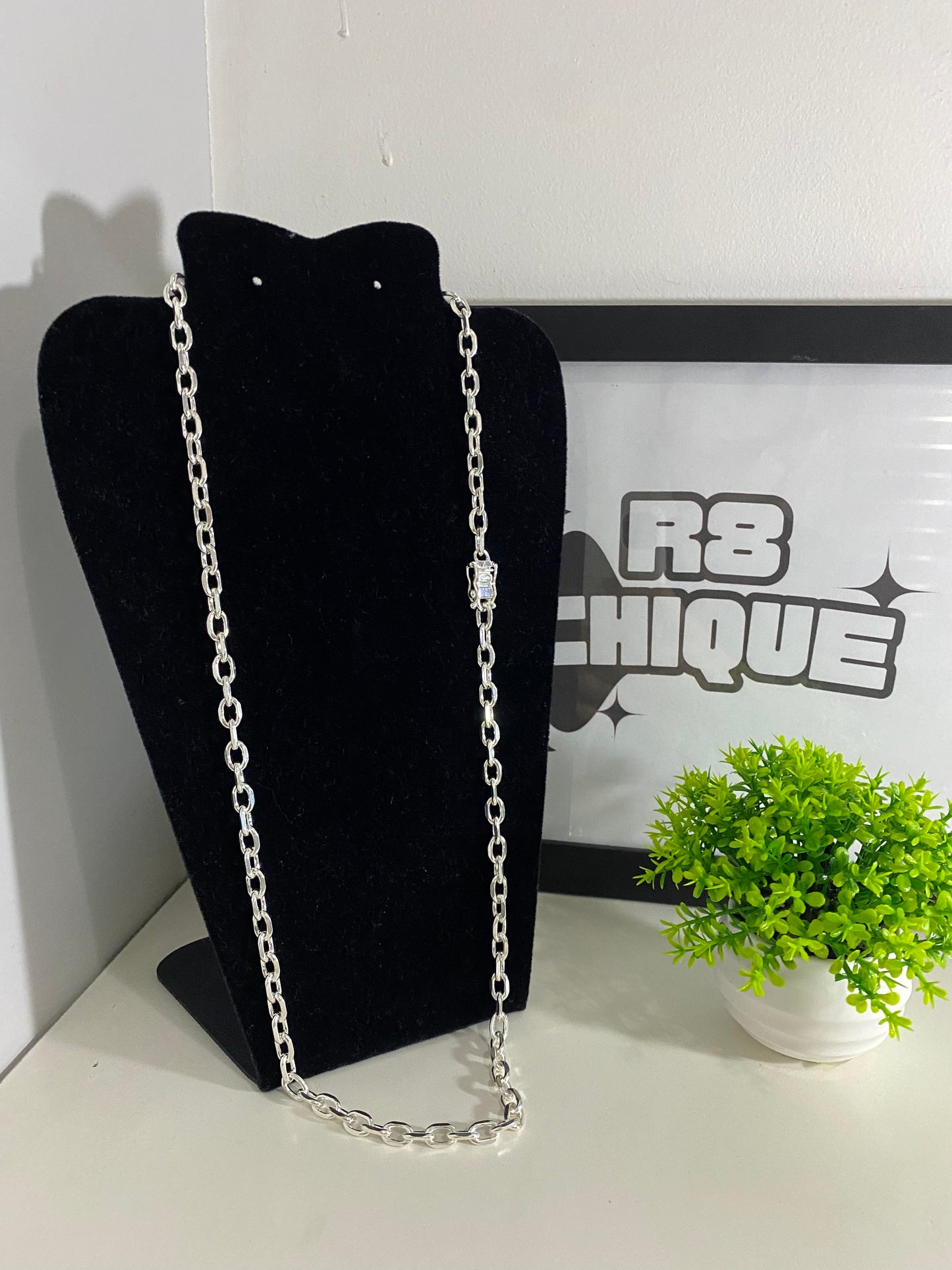Corrente Cartie - 8MM/70CM Prata Mista