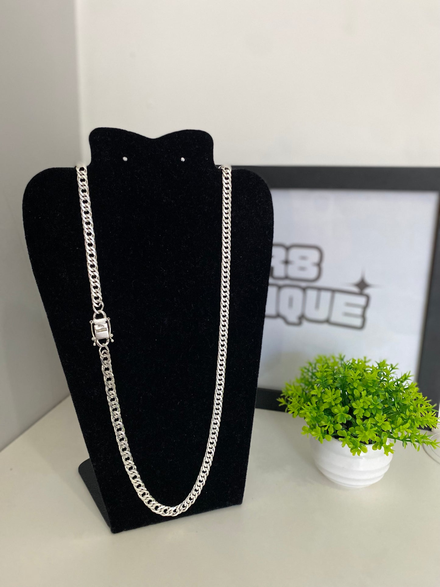 Corrente EloDuplo - 8MM/70CM Prata Mista