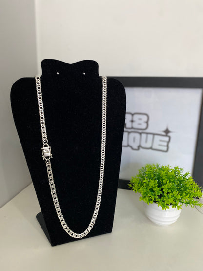 Corrente EloDuplo - 8MM/70CM Prata Mista