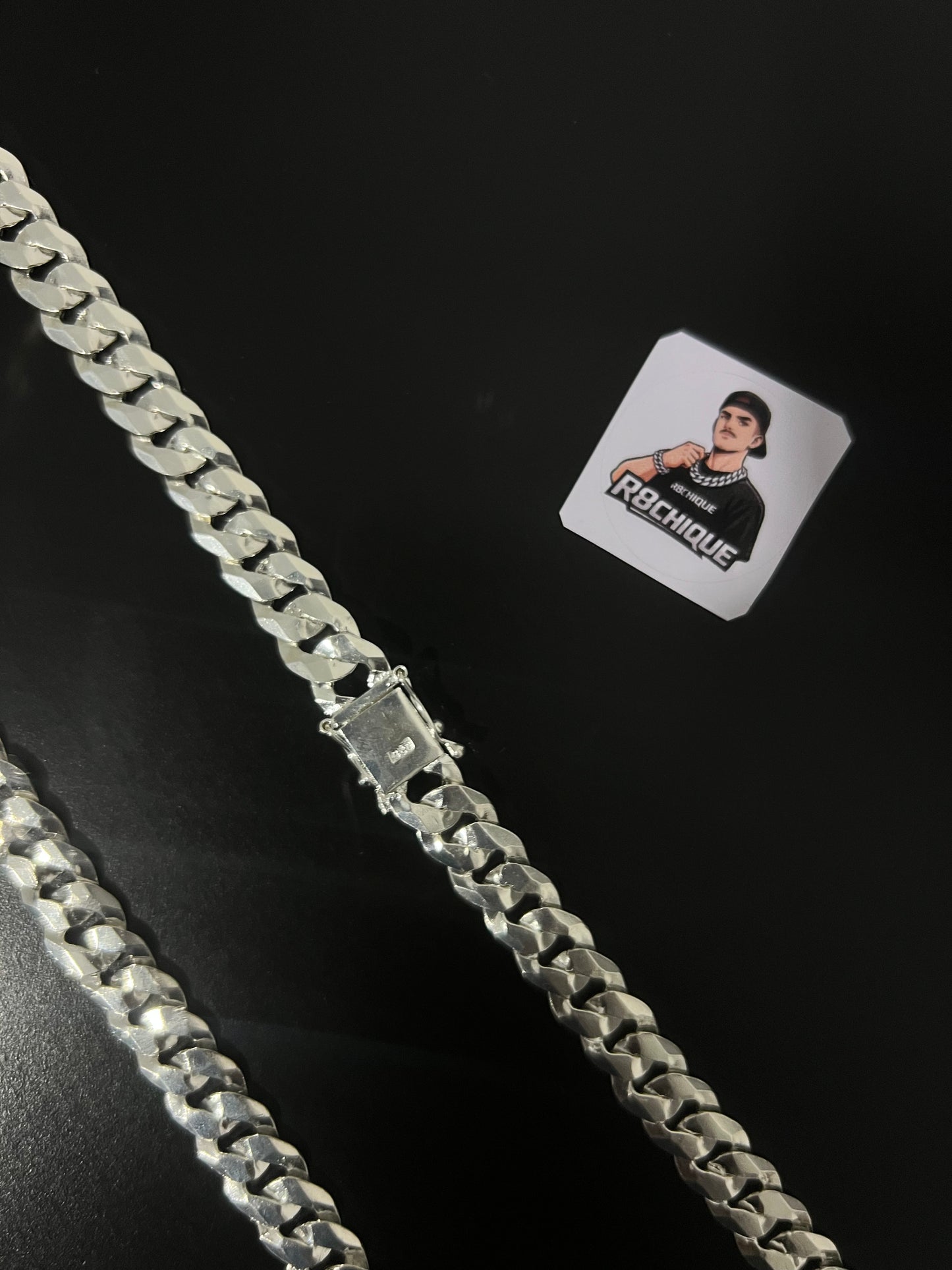 Corrente 1x1 - 12MM/70CM Prata Mista (ITALIANA)