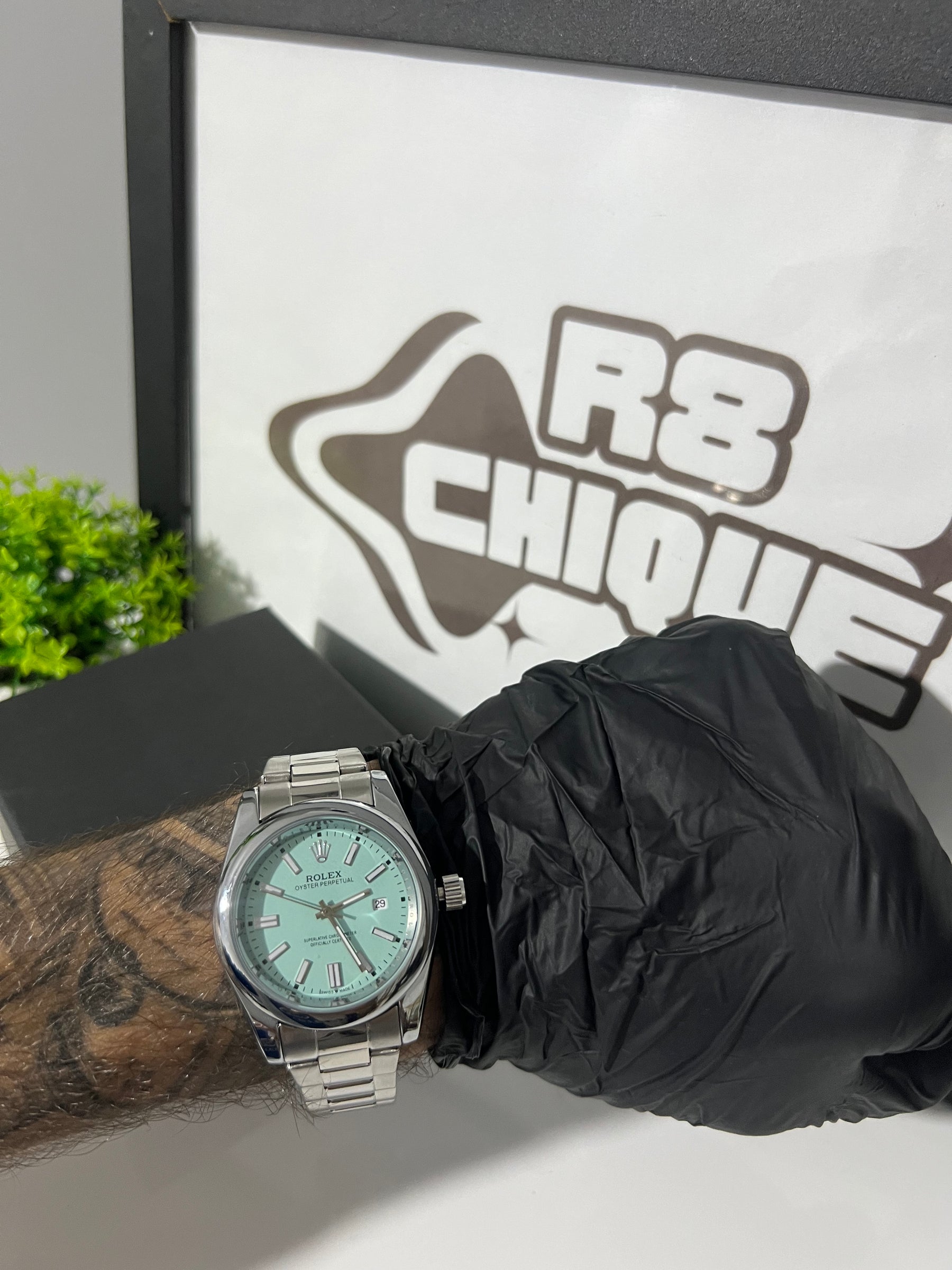 Relógio Rolex azul ciano - Linha Premium