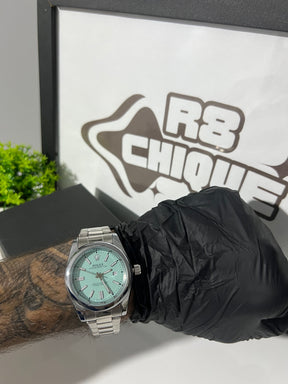 Relógio Rolex azul ciano - Linha Premium