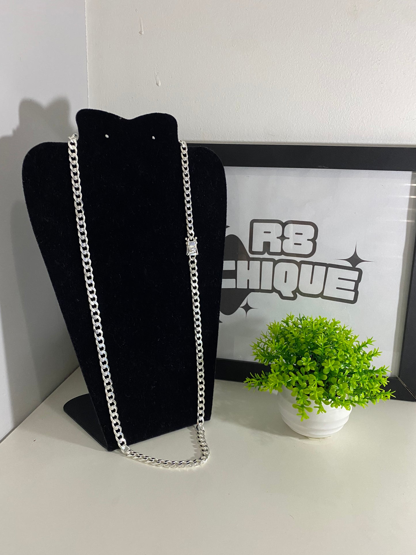 Corrente 1x1 - 8MM/70CM Prata Mista