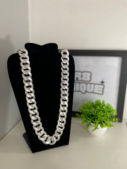 Corrente 1x1 - 25MM/70CM Prata Mista