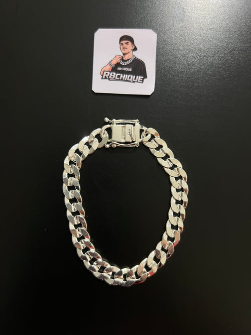 Pulseira 1x1 Laminada - 9MM Prata Mista