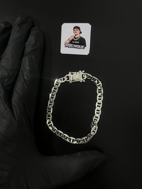 Pulseira Piastrine - 8MM Prata Mista