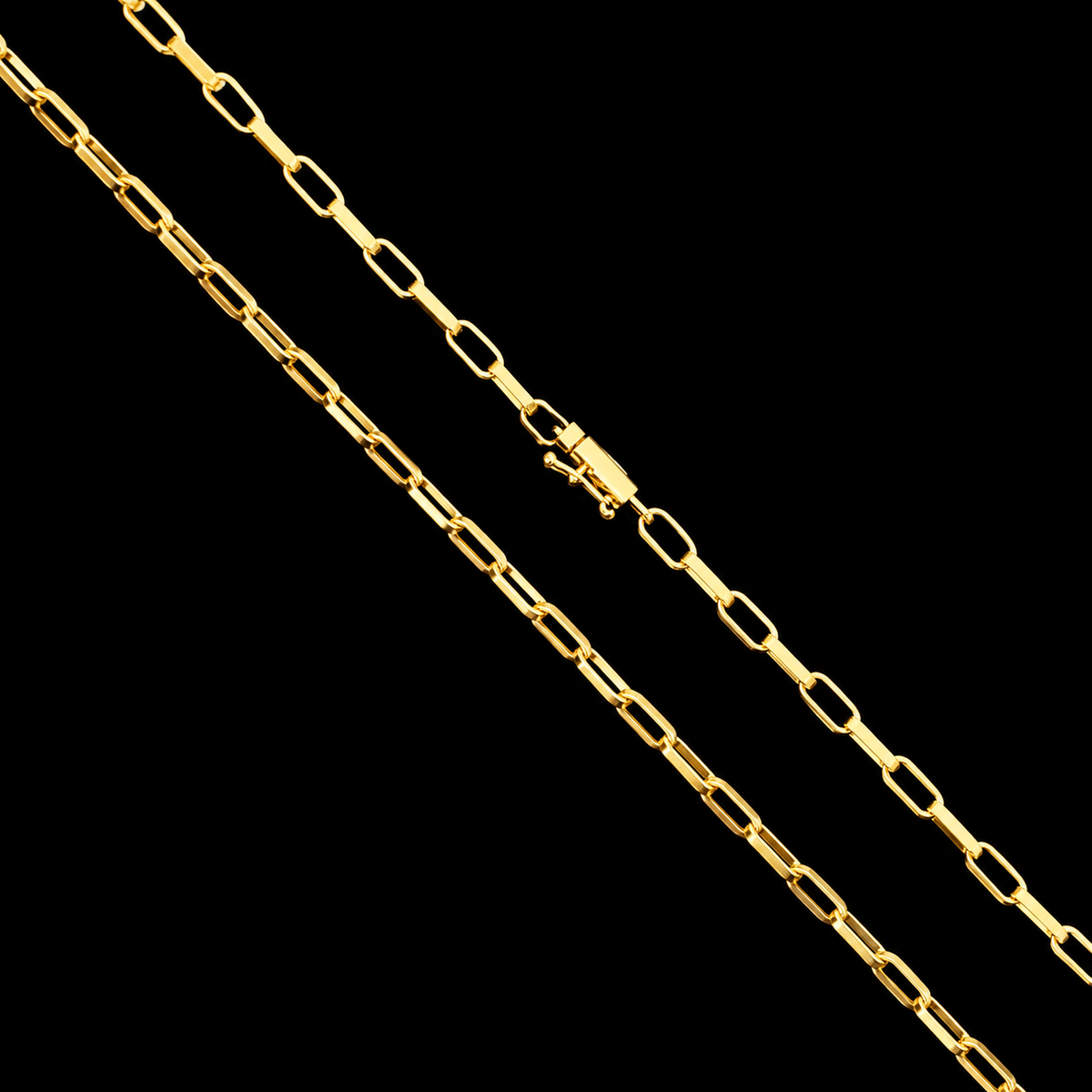 Corrente Tijolinho Alongado 3mm | Fecho Canhão