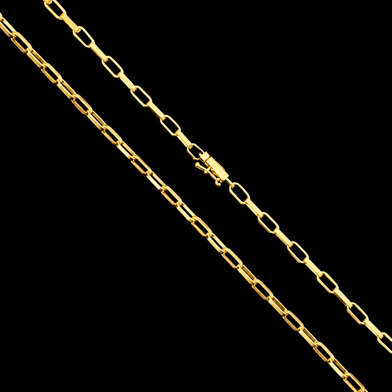 Corrente Tijolinho Alongado 3mm | Fecho Canhão