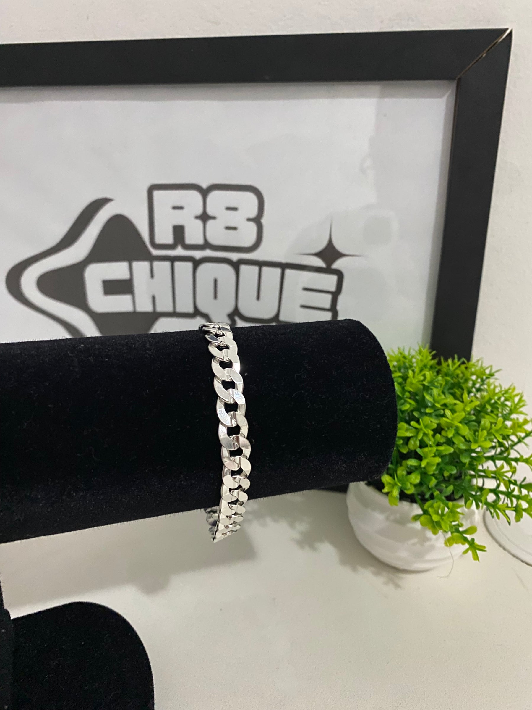 Pulseira Prata 1x1 Laminada - 9MM