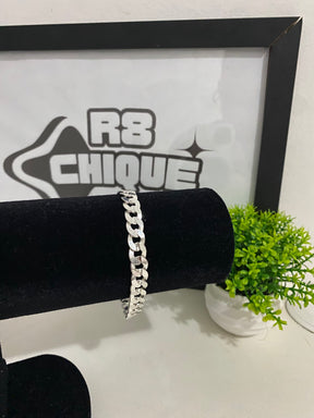 Pulseira Prata 1x1 Laminada - 9MM