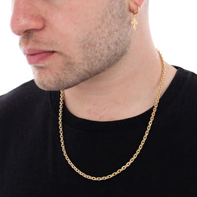 Corrente Cadeado 4mm Banhado a Ouro 18k | Fecho Canhão
