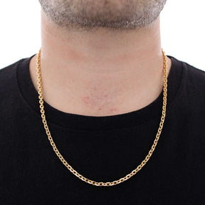 Corrente Cadeado 4mm Banhado a Ouro 18k | Fecho Canhão