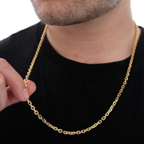 Corrente Cadeado 4mm Banhado a Ouro 18k | Fecho Canhão