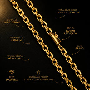 Corrente Meia Cana 6MM | Fecho Canhão