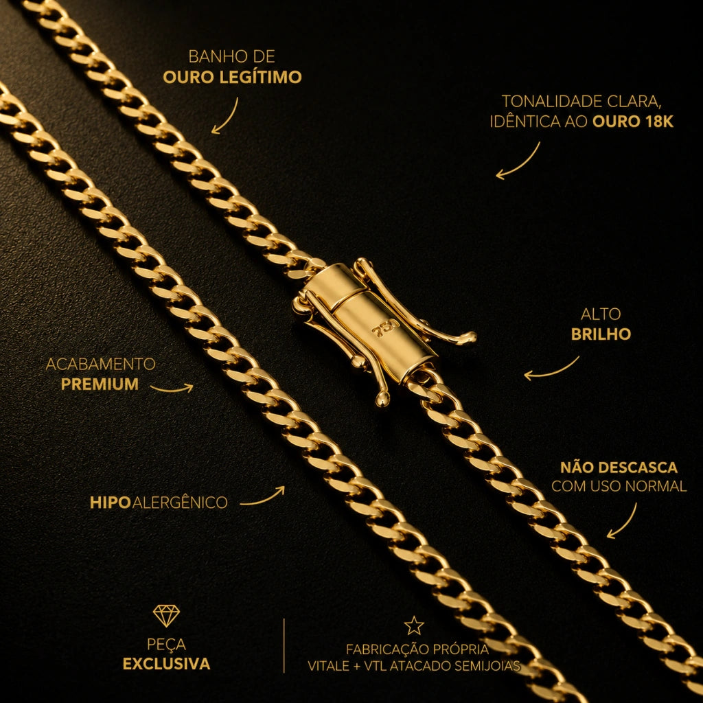 Corrente Grumet Pitbull 4MM | Fecho duplo