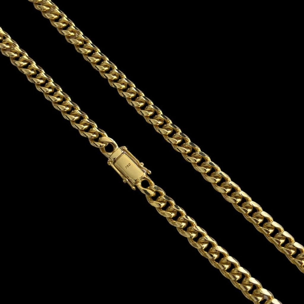 Corrente Cuban 8MM Banhado A Ouro 18k