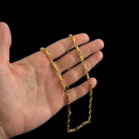Corrente Tijolinho Cubo Alongado 4MM | Fecho Canhão